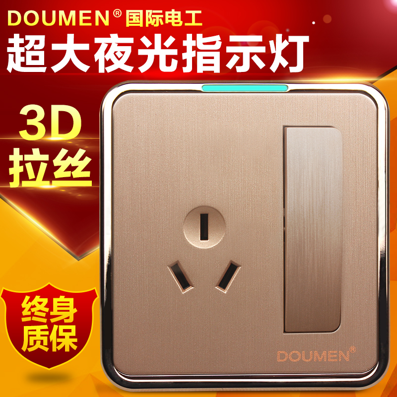 International Electrics Rose Gold Round Switch Socket High Power A Double Control 16A Switch With 16A Air Conditioning Socket-Taobao