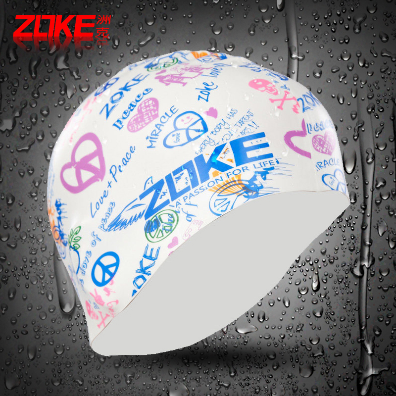 2020 Suk Silicone Gel Swimming Cap Male Lady Long Hair Waterproof Ear Graffiti Cartoon Fashion