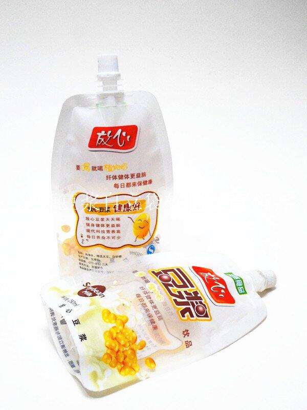 Direct sales Novel style assured soymilk words Disposable self-supporting packaging nozzle bag Cake bakery portable bag