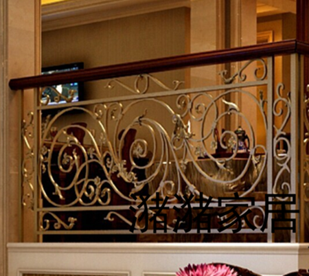 Hot sale European Wrought iron fence Stair handrail Villa decoration Attic protective rod Balcony corridor handrail Stair set