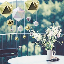 New Years Day holiday polygon diamond pendant Shopping mall shop window decoration decoration pendant Jewelry store decoration supplies