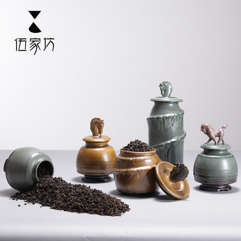 The Wu family fang ceramic tea pot seal tube storage tank creative large tea boxes Chinese detong trumpet