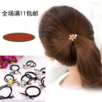 Fashion simple tie hair hair ring Double cowhide tendons Hair rope dish Hair jewelry Women fresh candy color hair ring Hair accessories