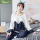 Đồ ngủ mùa thu đông của phụ nữ cotton dài tay Hàn Quốc Công chúa dễ thương ngọt ngào lỏng lẻo cỡ lớn phục vụ nhà quần phù hợp - Giống cái đồ bộ nữ mặc nhà Giống cái