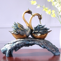 American style home soft decoration Magpie bridge swan ornament European auspicious ornament Entrance TV cabinet ornament