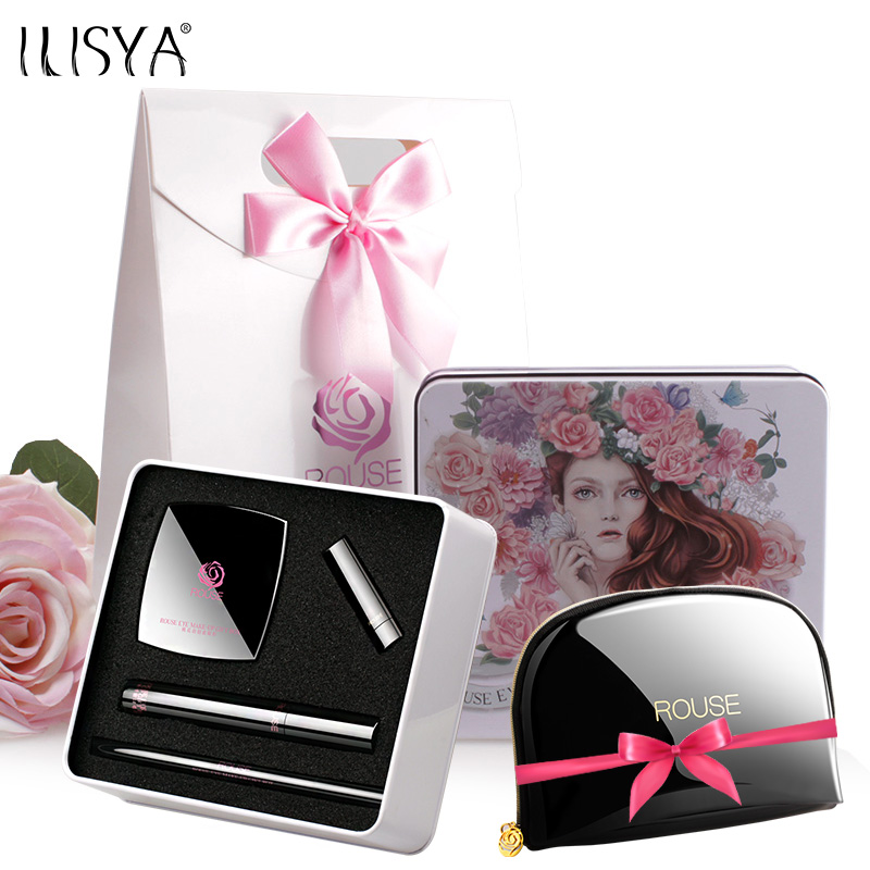 ILISYA眼部彩妆套装花之恩馈限量礼盒 眼影+口红+睫毛膏+眉笔眼线