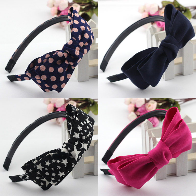 Butterfly Knot Wide Hair Stirrup Korea Ultra Wide Edge Cloth Art Hair Stirrup Hair Accessories Round Point Pure Color Hair Stirrup Press Hairpin Nip With Teeth