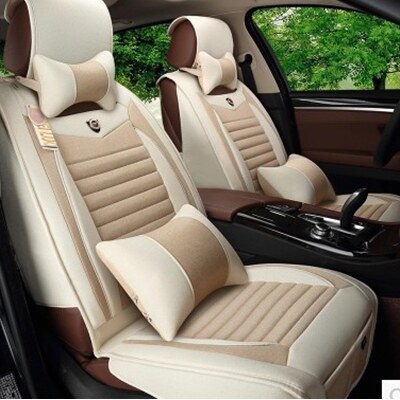 汽车坐垫起亚K3K5新轩逸途观朗逸动威朗宝来四季通用亚麻专用座套