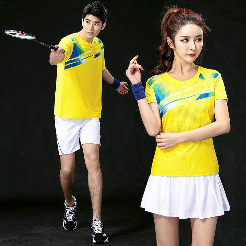 Badminton Suit Women's Suit Women's Speed Dry Men Sports Competition Couple Summer Short Sleeves Dress Pants Table Tennis Suit