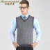 Mùa thu và mùa đông nam cashmere vest len ​​vest mỏng ấm áp đẹp trai áo len vest len Dệt kim Vest