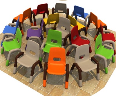 Kindergarten Plastic Chair Children Thickened Safety Leaning Back Chair Baby Home Adult Seat With Armrests