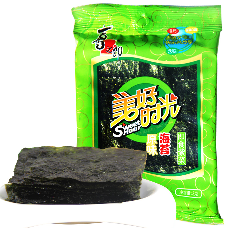 【天猫超市】美好时光海苔 原味 3g/袋 寿司 海苔  紫菜  条