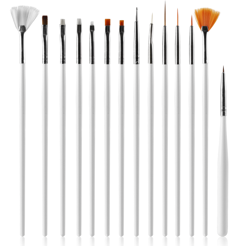 美甲工具套装15支装画花笔勾画笔 彩绘笔雕花笔光疗胶笔