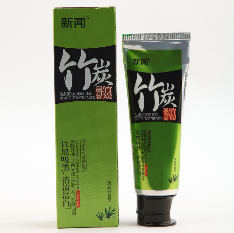 正品 新闻竹炭黑竹香型牙膏通用去烟渍100g防蛀/固齿美白常规单品