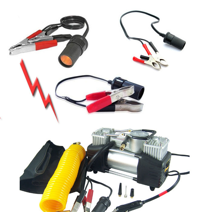 Car emergency power cord with fire wire battery clip car battery clip car battery clip turn cigarette lighter pure copper bold 500A