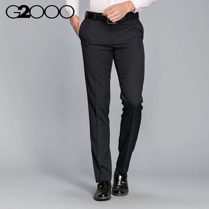 G2000 thanh niên nam quần thẳng quần kinh doanh bình thường màu đen Mỏng của nam giới chống nhăn phù hợp với quần