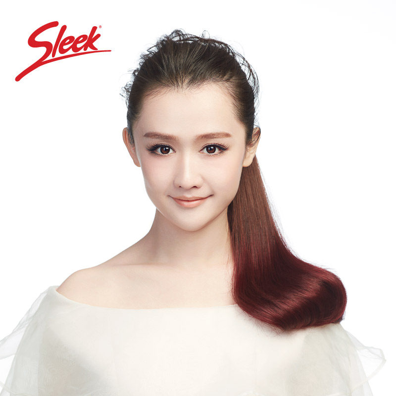 sleek假发彩色渐变绑带马尾 玉米烫大波浪长梨花真头发马尾5009