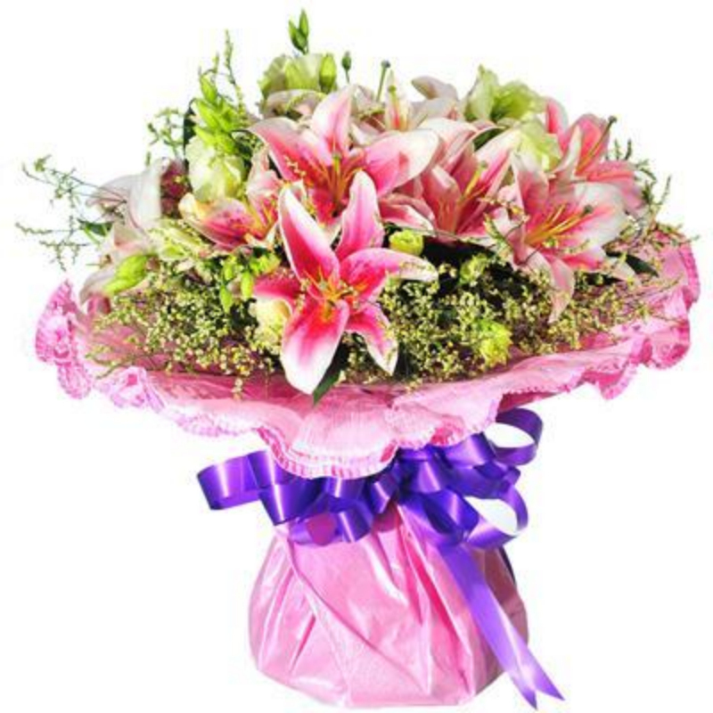 巢湖六安高密香水百合花束亳州同城鲜花速递商务同事领导客户礼物