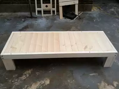 Can be customized in various sizes bed board plus high pure solid wood bed board bed frame pine bed Single bed bed widened widened bed