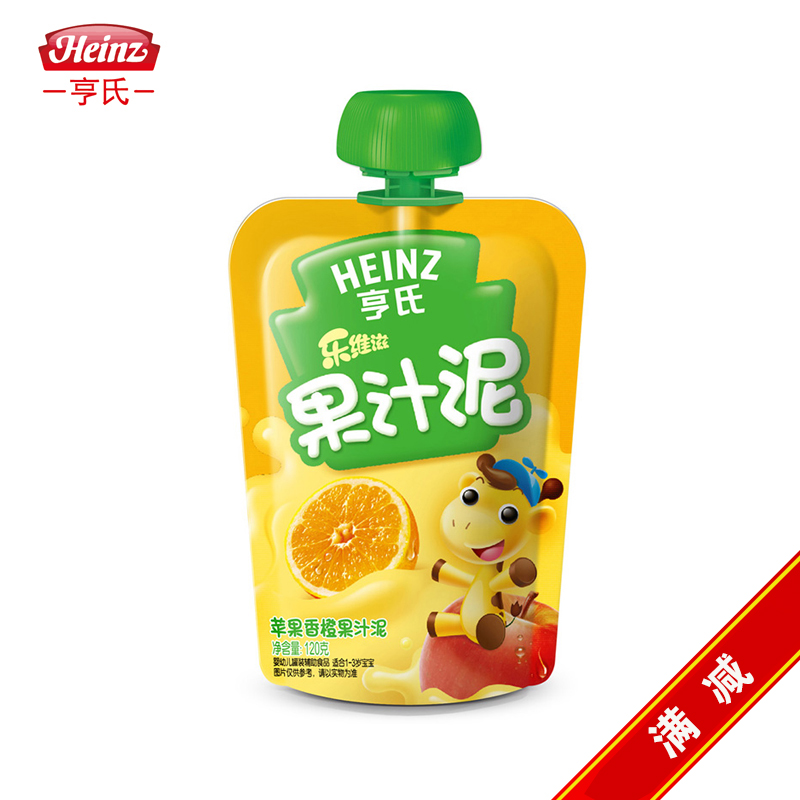 【天猫超市】亨氏/Heinz 乐维滋 苹果香橙果汁泥120g  一岁以上