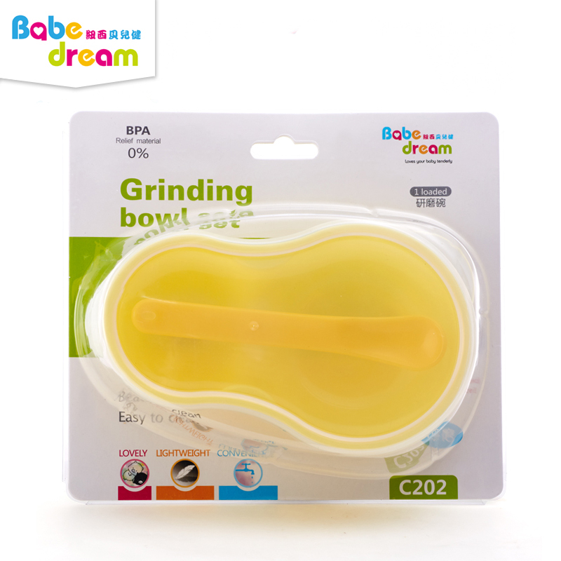 Newsy Belle Jian Peanut Bowl Food Grinding Bowl Newborn Baby Safety Training Bowl With Spoon Vice Food Conditioning Bowl