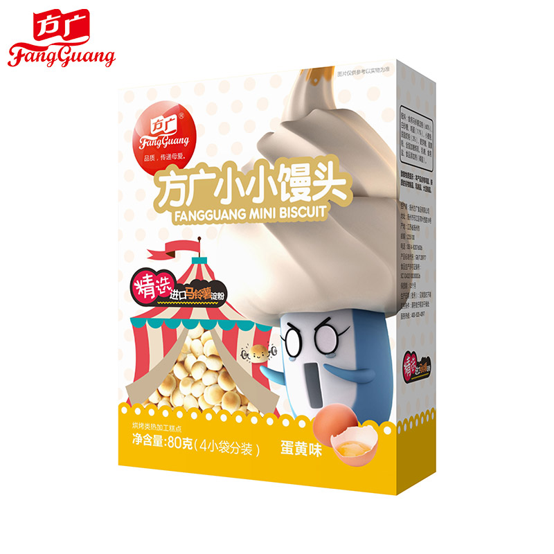 婴幼儿辅食方广小小馒头（蛋黄味）盒装80g
