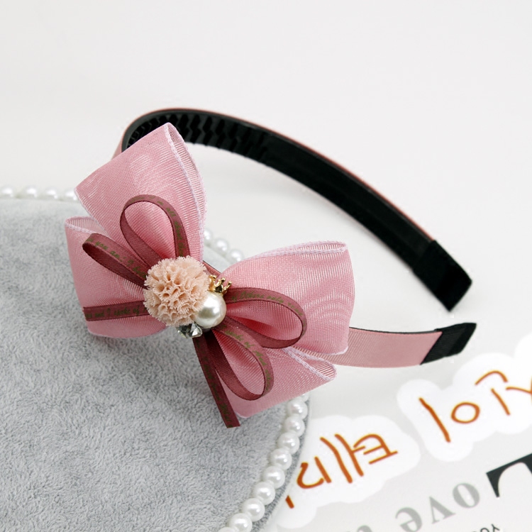South Korea Imported Children Hair Accessories Headwear Girl Hair Hoop Student Hairpin Snow Yarn Butterfly Knot Hair Stirrup With Teeth