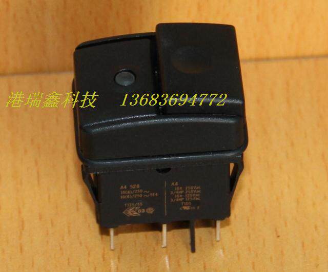 Power switch big boat type black four-leggled six-foot with lamp Two-way button switch A4 528 {Inventory backlog}