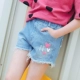 Mùa hè 2019 cô gái mặc quần denim lỗ lửng trong quần short denim nữ lớn