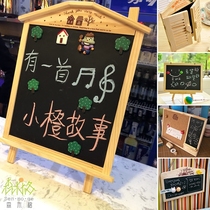 Popular creative bracket small blackboard wooden small message board to send blackboard eraser chalk shooting props