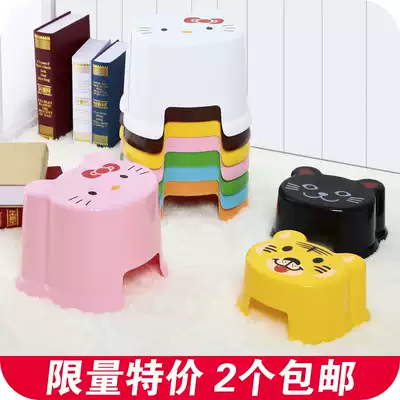 Thickened children's cartoon stool low stool changing shoes stool non-slip stool plastic stool kindergarten baby stool small bench