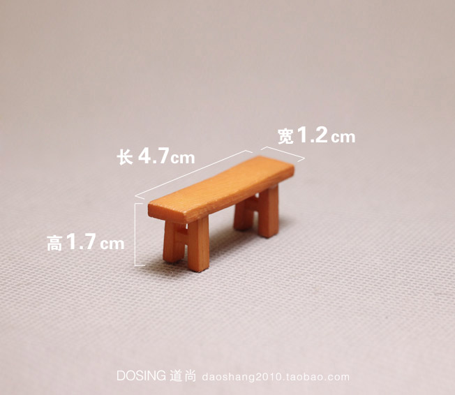 Foreign trade bulk simulation miniature model bench small stool wooden bench bench scene micro-View accessories ornaments