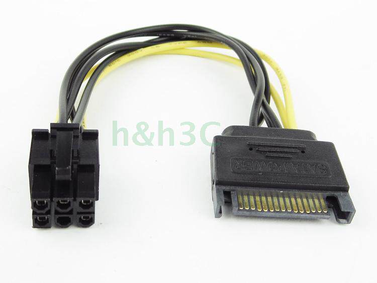 SATA power interface 15p to 6P graphics card reverse power cable 6PIN graphics card power cable SATA to 6P