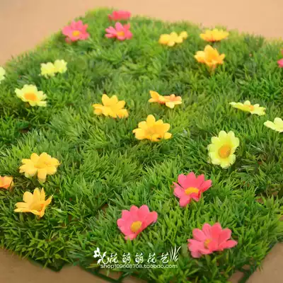 Simulation lawn with flowers single layer encryption four grass artificial turf carpet home indoor and outdoor garden decoration Hotel