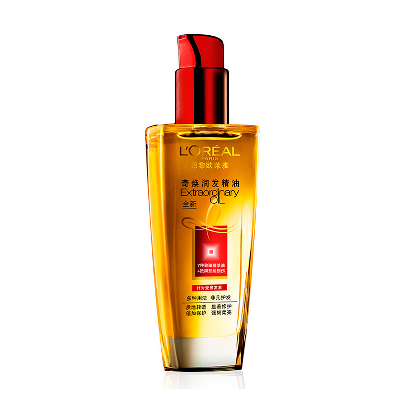 包邮L＇oreal/欧莱雅 奇焕润发精油(针对受损发质)强韧柔亮小金甁