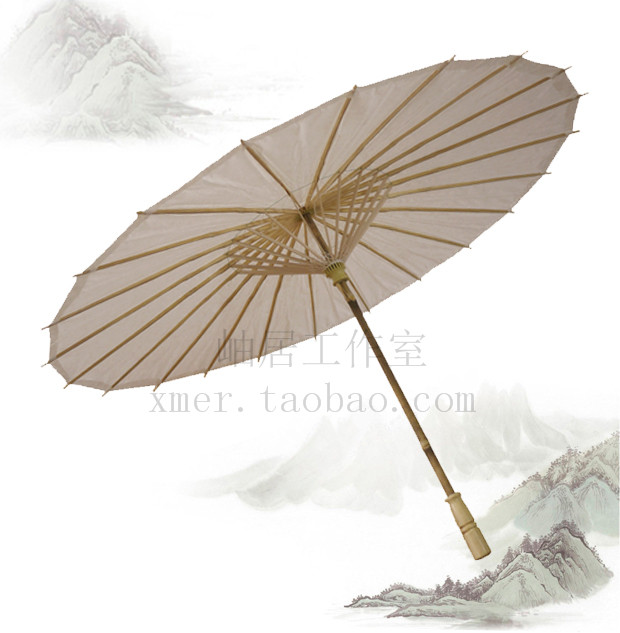 Unpainted handmade oiled paper umbrella classical cos props retro style photography dance decoration performance props plain umbrella