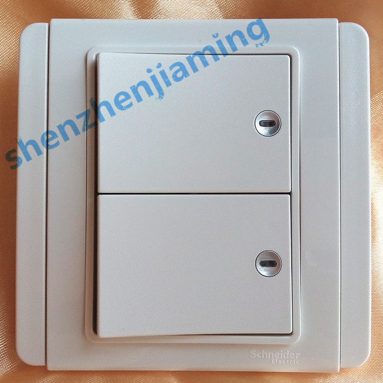 Schneider Qisheng E3000 Metropolis White Series Two Single Control With LED Indicator Switch