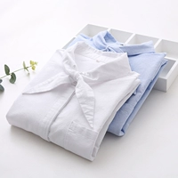 Cổ áo ngọt ngào cotton oxford áo dài tay nữ rộng màu hoang dã sơ mi giản dị mùa xuân mới mẫu áo sơ mi công sở