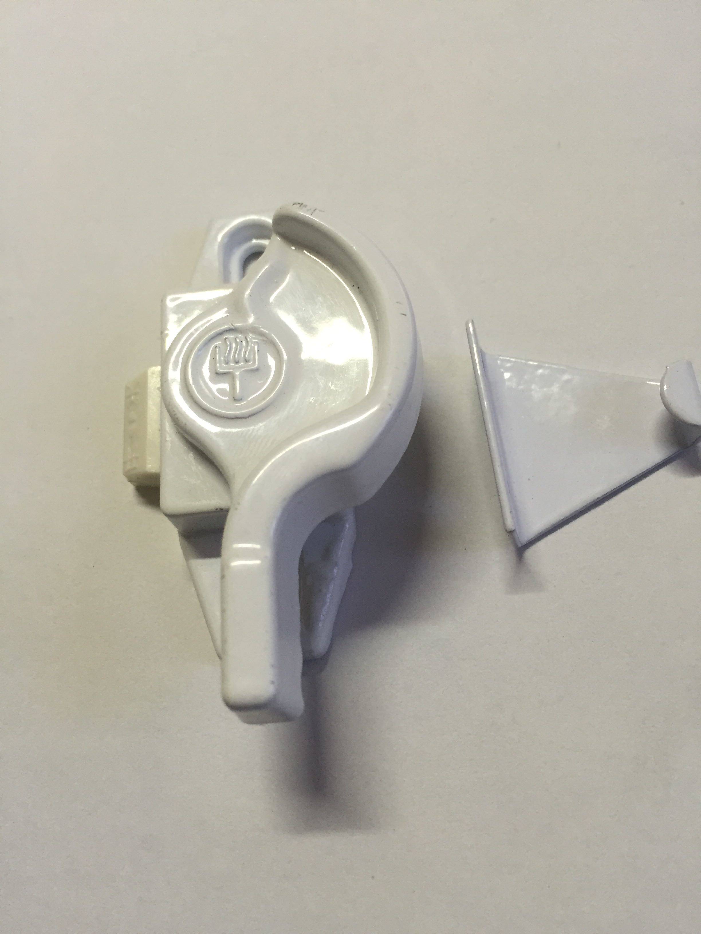 Old fashioned plastic steel door window crescent lock push-pull sliding window lock with insurance