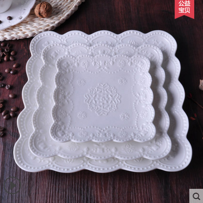 European fashion ipads porcelain tableware plate flat western food steak plate of jingdezhen spray pipe electroacoustic yangqin fungicide