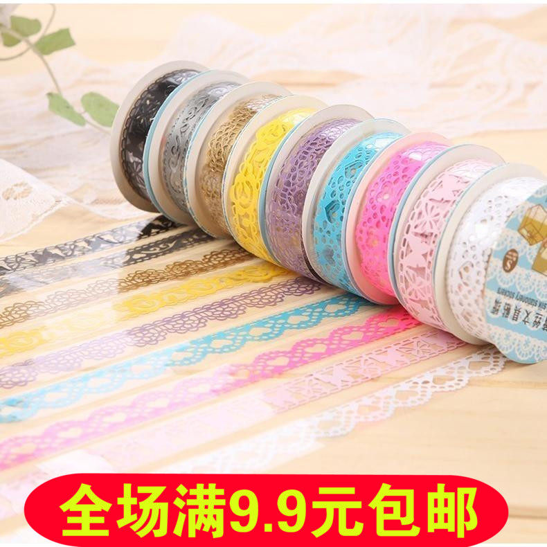 Korea diy handmade hollow lace tape Color lace stickers Album album Decorative materials Accessories tools