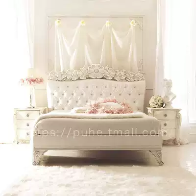 European bed Princess bed 1 8 M master bedroom girl simple European bed 1 5 m girl bedroom girl bed adult solid wood