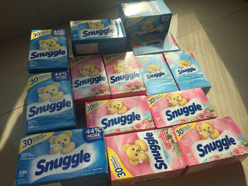 American Snuggle Bear Baby Dryer Sheets Fragrance Sheets Anti-Static Anti-Wrinkle Softening 70 Sheets 120 Sheets 230 Sheets