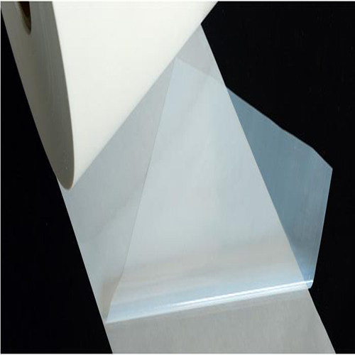 Milky white medium type PES Hot Melt Adhesive film film cloth patch embroidery label PVC leather label with back adhesive 001