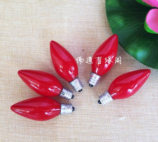 For Buddha light bulb red electronic candle light bulb electric candle light electric candle holder E12 E14 Changming light Buddha for light bulb