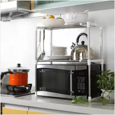 Multi-purpose kitchen microwave oven shelf electrical shelf bracket stainless steel telescopic adjustment storage compartment rack shoe rack