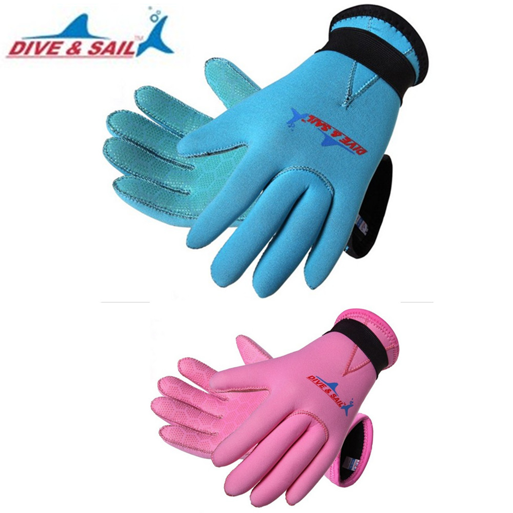 Diving gloves children 3mm men and women palm anti-slip anti-scratch splash water swimming snorkeling warm fins