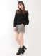 N1ce 17 xuân mới thời trang retro! Corduroy cắt chéo khâu eo đàn hồi quần legging rộng Quần short