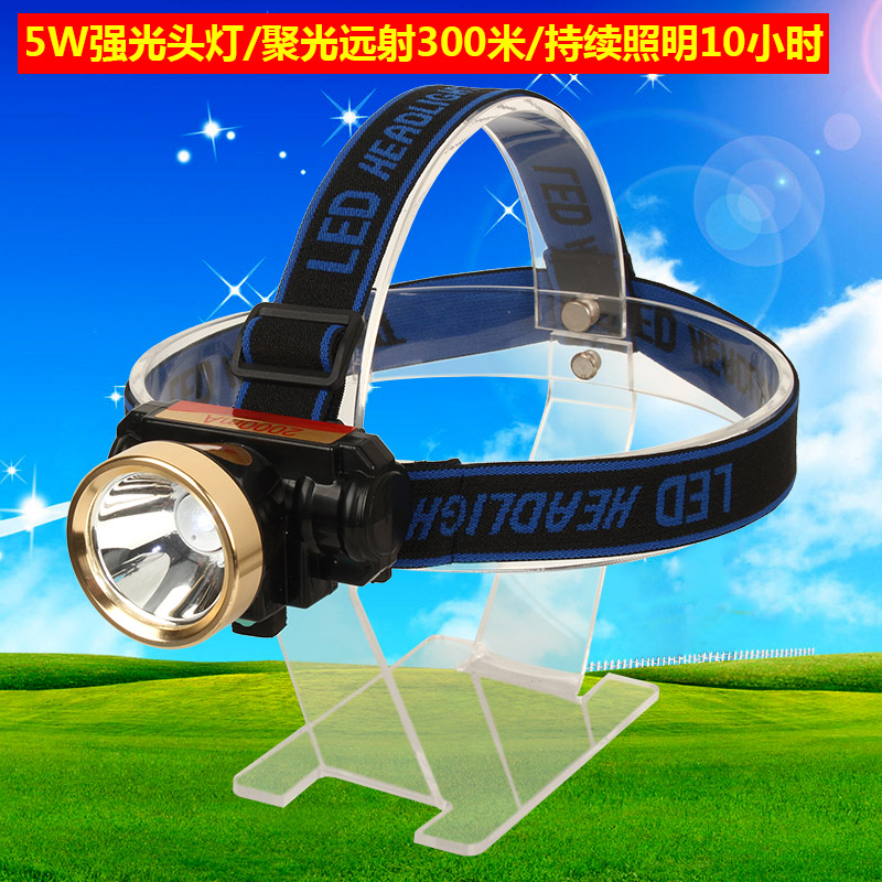 GD23 strong light LED headlight built-in battery charging 5W high power outdoor night fishing spotlight long shot mountaineering riding