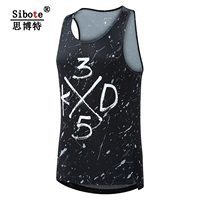 Sibot nam thể thao T-Shirt mùa hè mới 35th đồng phục bóng rổ vest lỏng kích thước lớn thoáng khí không tay top áo thun adidas nam cổ tròn